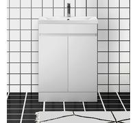 Gloss White Vanity Unit with Basin Sink Bathroom Furniture 500mm Freestanding