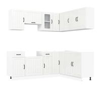 (gloss white) vidaXL Kitchen Cabinet Set Highboard Cabinet Storage Cupboard Engineered Wood