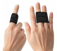 Glossiness 2PCS Finger Splints L Size, Adjustable One-Finger and Two-Finger Wraps with Black Straps, Breathable Fabric Support for Daily Finger Care, Sports Use, Gym or Hand Wear Routine (6.5-7.7cm)