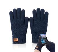Glossiness Thermal Touchscreen Gloves for Winter Sports & Cycling - Men's Single Layer Thickened Cold Weather Knit Gloves for Running Skiing Driving Outdoor Work Hiking Snow Comfortable Fit