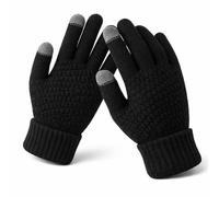 Glossiness Winter Touchscreen Gloves for Men - Single Layer Thickened Waterproof Windproof Thermal Knit Gloves with Anti-Slip Grip for Running Skiing Cycling Driving Work Snow Hiking Cold Weather Use