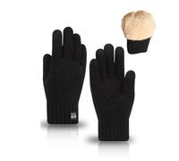 Glossiness Winter Touchscreen Gloves for Men - Single Layer Thickened Waterproof Windproof Thermal Knit Gloves with Anti-Slip Grip for Running Skiing Cycling Driving Work Snow Hiking Cold Weather Use