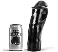 Glossy all-black realistic dildo of 20 cm - Depth: 65 mm, Couleur: Black, Rayon: Couple, Width: 70 mm, Length: 205 mm