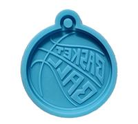 Glossy Basketball Shape Keychain Resin Cast Silicone Mold | Basketball Shape Keychain Silicone Epoxy Resin Mold with Hole Keychain Pendant Jewelry Valentine Love Gift