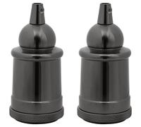(glossy black, 47 x 103 mm) vidaXL Lamp Holders 2 pcs Red Bronze E27 lamp base screw-in socket bulb holder