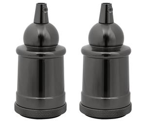 (glossy black, 47 x 103 mm) vidaXL Lamp Holders 2 pcs Red Bronze E27 lamp base screw-in socket bulb holder