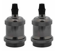 (glossy black, 49 x 94 mm) vidaXL Lamp Holders 2 pcs Red Bronze E27 lamp base screw-in socket bulb holder