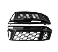 Glossy Black Car Front Bumper Fog Light Grille Cover Honeycomb Mesh Grill For A4 B9 S Line S4 2016 2017 2018 1Pair PYPFQUMQGR(Glossy Black)