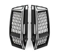 Glossy Black Car Front Bumper Fog Light Grille Cover Honeycomb Mesh Grill For A4 B9 S Line S4 2016 2017 2018 1Pair PYPFQUMQGR(Chrome Glossy Black)
