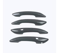 Glossy Black Carbon Fiber Chrome Car Door Handle Cover Decor Sticker Styling Accessories,For Sonata 2020-2023