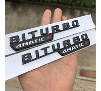 Glossy Black Red BITURBO 4MATIC+ Turbo 4MATIC Emblem Badge Fender Logo Car Styling Sticker(BI 4MATIC X black)