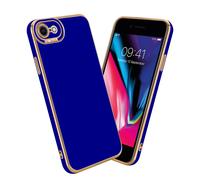 (Glossy Blue - Rose Gold) Cadorabo Case for Apple iPhone 7 / 7S / 8 / SE 2020 Protective Cover made of flexible TPU Etui silicone and with camera protection