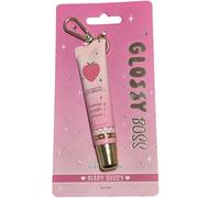 Glossy Boss Strawberry Lip Mask Keychain, Pink and Gold, Moisturizing Nourishing Balancing 15ml Strawberry