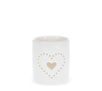 Glossy Ceramic Tealight Holder - Heart