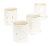 Glossy Ceramic Tealight Holders (set of 4) - NOEL