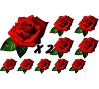 Glossy Clipart Rose Flower Decals Car Stickers Graphics Nursery Wall Window Decorations Ideal for Arts and Craft Projects Art 10 Pack (20)