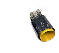 Glossy Forged Carbon Fibre Exhaust System Muffler Pipe Tip Universal Golden Stainless Mufflers Decorations 1PCS(57 IN 101 OUT)