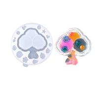Glossy Geometry Fish Tank Trees Clouds Ornament Silicone Epoxy Resin Mold Keychain Pendant for Bag Decorations Craft Silicone Keychain Molds for Epoxy Resin