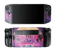 Glossy Glitter Gaming Skin Compatible with Lenovo Legion Go - Synthwave Starship - Premium 3M Vinyl Protective Wrap Decal Cover - Easy to Apply | Crafted in The USA by MightySkins