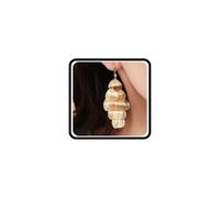 Glossy Gold Plated Leaf Tassel Earrings for Women,Exaggerated Boho Hollow Petal Drop Dangle Earrings Striking Gathering Birthday Jewelry Gifts, L, Metal, No Gemstone