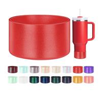 Glossy Gradient Silicone Boot, Compatible with Stanley H2.0 20-40oz & IceFlow 20-30oz, Chameleon Metallic Shimmer Cup Sleeve Protector for Hydroflask and Bottle Bottom with 2.8-3in (Metallic Red)