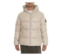 Glossy Hooded Quilted Jacket, male, Save The Duck, Winter Jackets, Beige, M, Jackets M