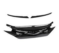 Glossy Jdm Battle Style Mesh Front Hood Grill Grille With Eye Lid Compatible With 2016 2017 2018 Civic 10th Gen