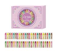 Glossy Makeup Set, Natural Lip Balm, 48 Pieces Display Box with Twelve Flavors, Fruit Scented Salve, Cosmetic Assortment with Smooth Texture, Daily Routine Lipstick for Party & Travel