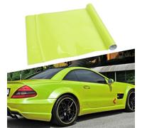 Glossy Neon Yellow Car Vinyl Wrap Roll 30x152cm High Adhesion Film For Auto Exterior Mouldings Trim Styling Decoration(Neon Yellow)