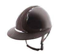 Glossy polo riding helmet with visor Antarès Premium Galuchat