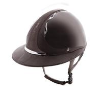 Glossy polo riding helmet with visor Antarès Shagreen Premium Bison