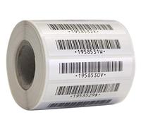 Glossy polyester inventory labels 58 x 19 mm pre-printed barcodes and progressive numbering