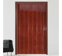 Glossy PVC Accordion Sliding Door Custom Sizes 70 150 in Magnetic Interior Folding Door with Hardware Easy Installation Red (78X80 in / 198X203 Cm)