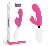 Glossy rabbit elvis pink clitoris vibrator, Width 90 mm, Length 220 mm, Depth 55 mm, Department WOMEN, Poids 0.195 Kg