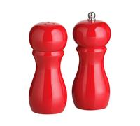 Glossy Red 11cm Salt & Pepper Grinder Set, High-Gloss Wooden Spice Mills, Vibrant Table Seasoning Crushers Premier Housewares Red One Size