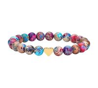 Glossy Round Crystal Bead Love Charm Stretch Fashion Jewelry For Casual Or Formal Occasions Trendy Elastic Stone