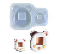 Glossy Silicone Decoration Molds Cute Bear Ornament Keychain Mold Pendant Jewelry Epoxy Resin Crafting Bear for Resin