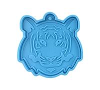 Glossy Silicone Mold Tiger for Head Epoxy Resin Mold Keychain Pendant Jewelry for Valentine Gift Craft Silicone Keychain Kit