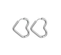 Glossy Stainless Steel Hoop Earrings For Women Men Hip Hop Steapunk Round Oval Heart Black Gold Silver Color Huggie Jewelry Gift