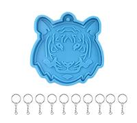Glossy Tiger Silicone Resin Molds Big Earrings Mold Keychain Pendant Jewelry Epoxy Resin Crafting Molds Silicone Earrings Mold