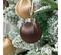 Glossy Velor Christmas Balls Set of 12 6cm Ornaments for Holiday Decorating with Lightweight Plastic and Easy Hang Lanyards for Various Applications (four-colored)