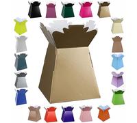 Glossy Vibrant Bouquet, Flower Box/Vase - Transportation Display, Presentation Boxes (2, Gold)