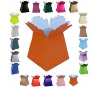 Glossy Vibrant Bouquet, Flower Box/Vase - Transportation Display, Presentation Boxes (2, Orange)