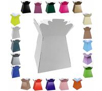 Glossy Vibrant Bouquet, Flower Box/Vase - Transportation Display, Presentation Boxes (2, White)