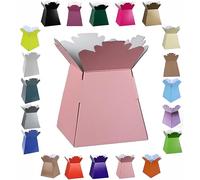 Glossy Vibrant Bouquet, Flower Box/Vase - Transportation Display, Presentation Boxes (30, Pink)