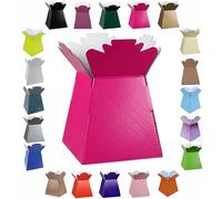 Glossy Vibrant Bouquet, Flower Box/Vase - Transportation Display, Presentation Boxes (5, Fuchsia)