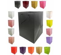 Glossy Vibrant Flower Bag, Bouquet Vase | Valentines | Anniversary | Love | Transportation Display (5, Black)
