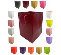 Glossy Vibrant Flower Gift Bag, Bouquet Vase | Valentines | Anniversary | Love | Transportation Display (1, Burgundy)