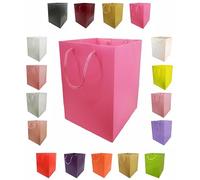 Glossy Vibrant Flower Gift Bag, Bouquet Vase | Valentines | Anniversary | Love | Transportation Display (10, Hot Pink)