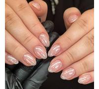 Glossy White Dotted Artificial Nails Quick Application Work Social White Folkdance Dot Press on Hoofs ABS Fraudulent Hoofs with Dots Denial Epoxy Stick on